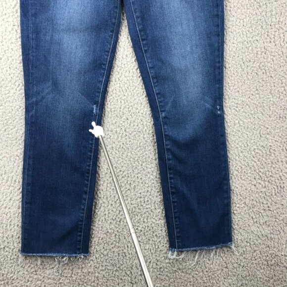 PAIGE Womens Size 27 Skyline Skinny Distressed Raw Hem Stretch Denim Jeans - Picture 5 of 16